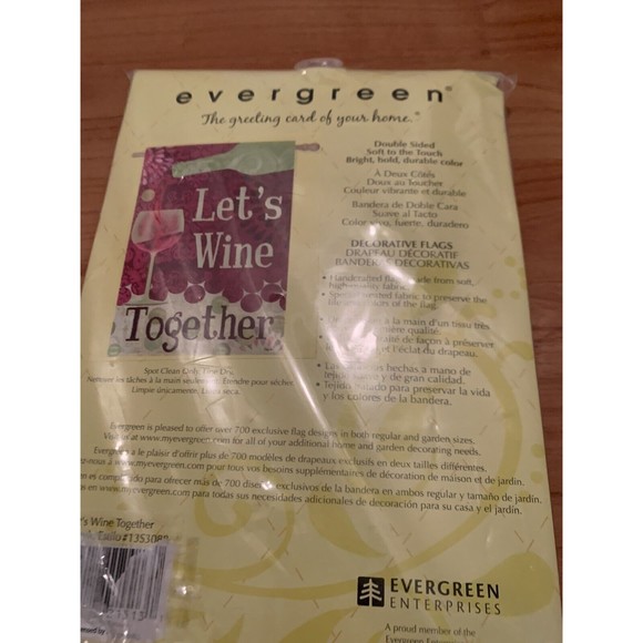 Evergreen Decorative Outdoor Wine Flag Let’s Wine Together 29"x43" Suede - Picture 5 of 7